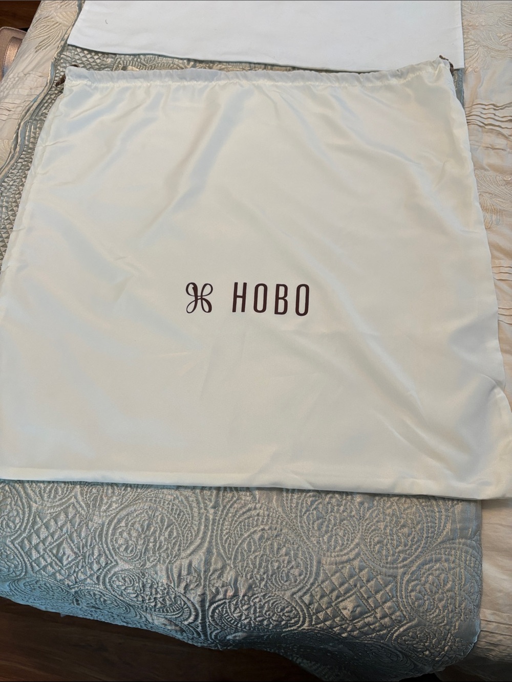 HOBO Cream Drawstring Logo Dust Bag